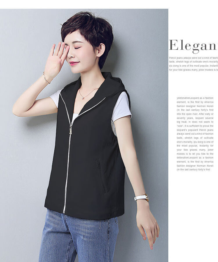 马甲女士短款薄款春夏宽松休闲薄衣马夹妈妈女背心坎肩外搭粉色m建议