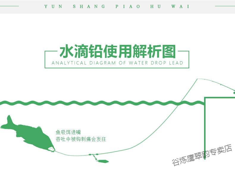 水滴带环鱼坠抛竿海竿远投钓鱼铅坠六边形坠子渔具用品小配件本色30g5