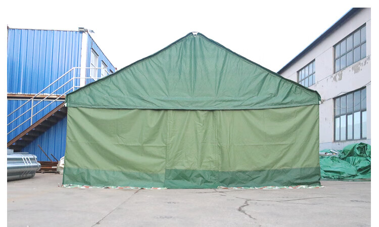 户外工程工地施工棉帐篷住人加厚保暖防雨救灾军工民用帆布帐篷房a型