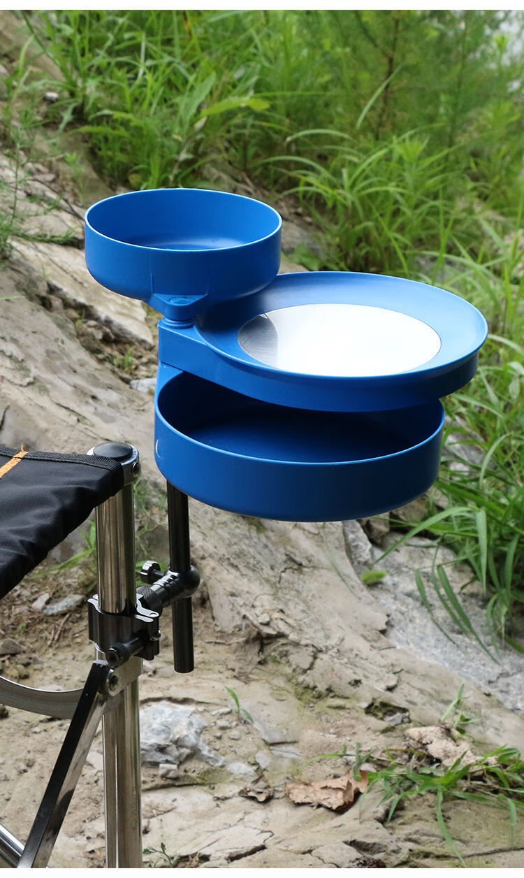 m贝千昀康拉饵盘全磁强磁饵料盆卡扣地插三层拉饵盘全套钓箱钓椅通用