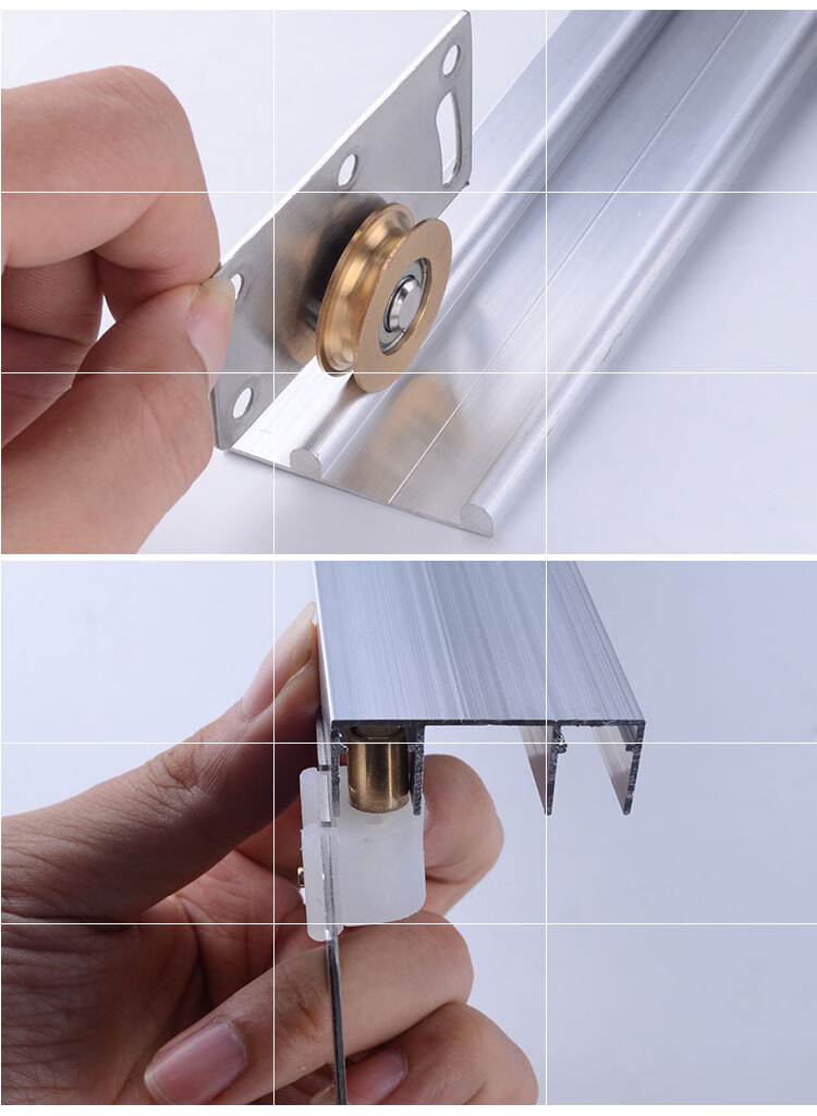 衣柜推拉门配件金属滑轮下轨道滚轮大移门上轮五金滑门滑动滑轨韵玉轩