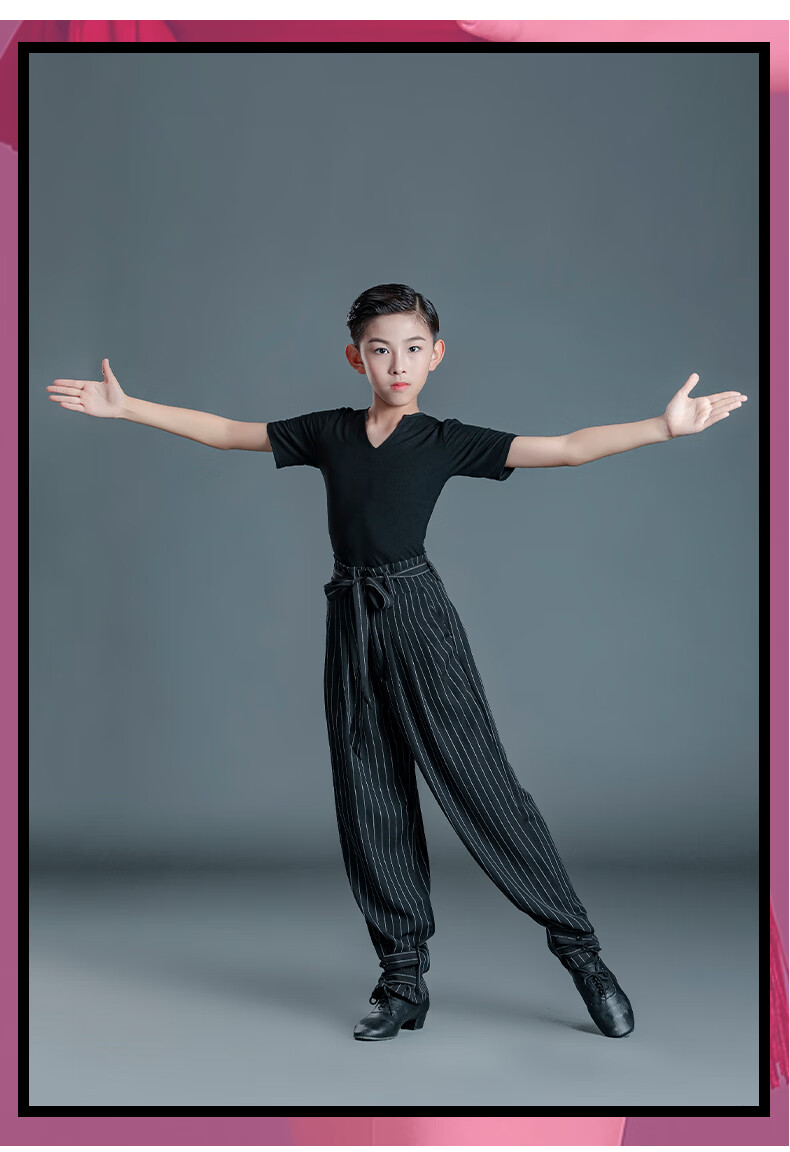 茜卡索专业旗舰同款男童拉丁舞练功服考级服儿童秋冬舞蹈服比赛训练服