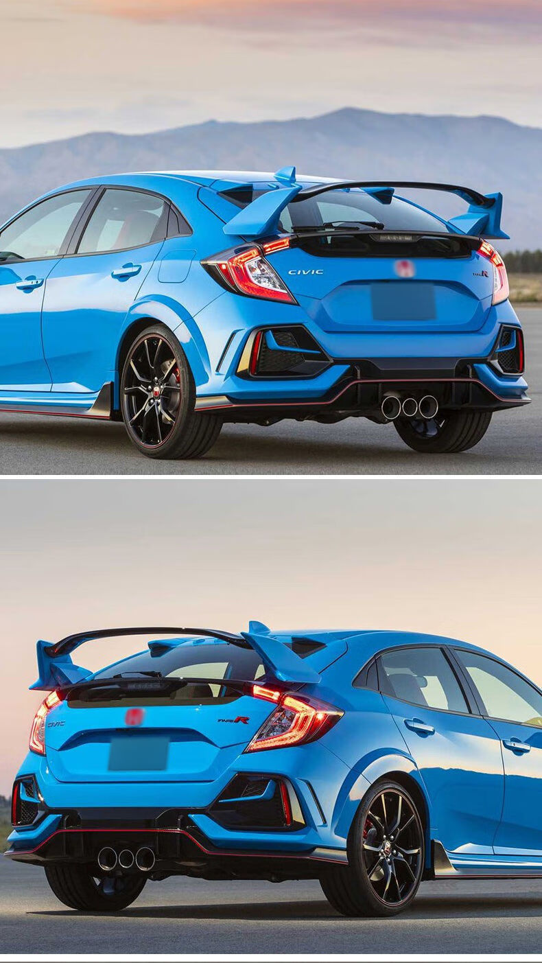 适用于21款两厢思域改装typer大尾翼1620款新十代思域免打孔升级两厢