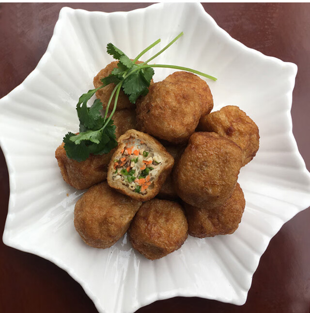 油面筋浙江杭州富阳龙门油面筋土特产干货面筋塞肉有馅12个