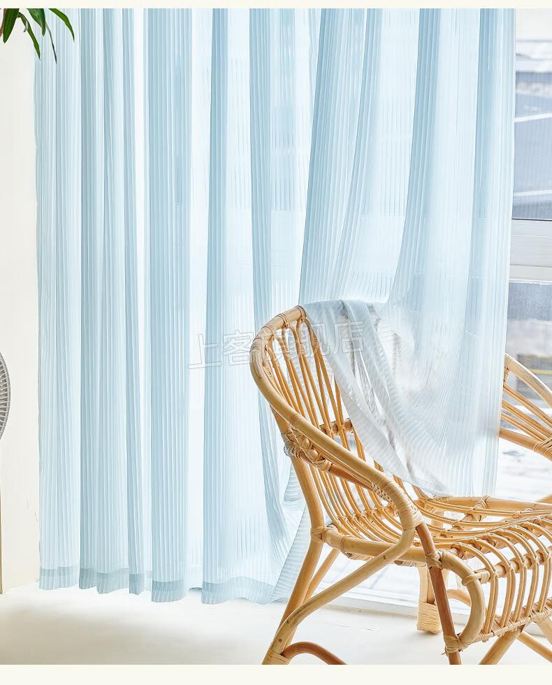 吸盘阳台遮阳帘免打孔网红百叶窗帘透光不透人纱帘窗纱2021新款阳台纱