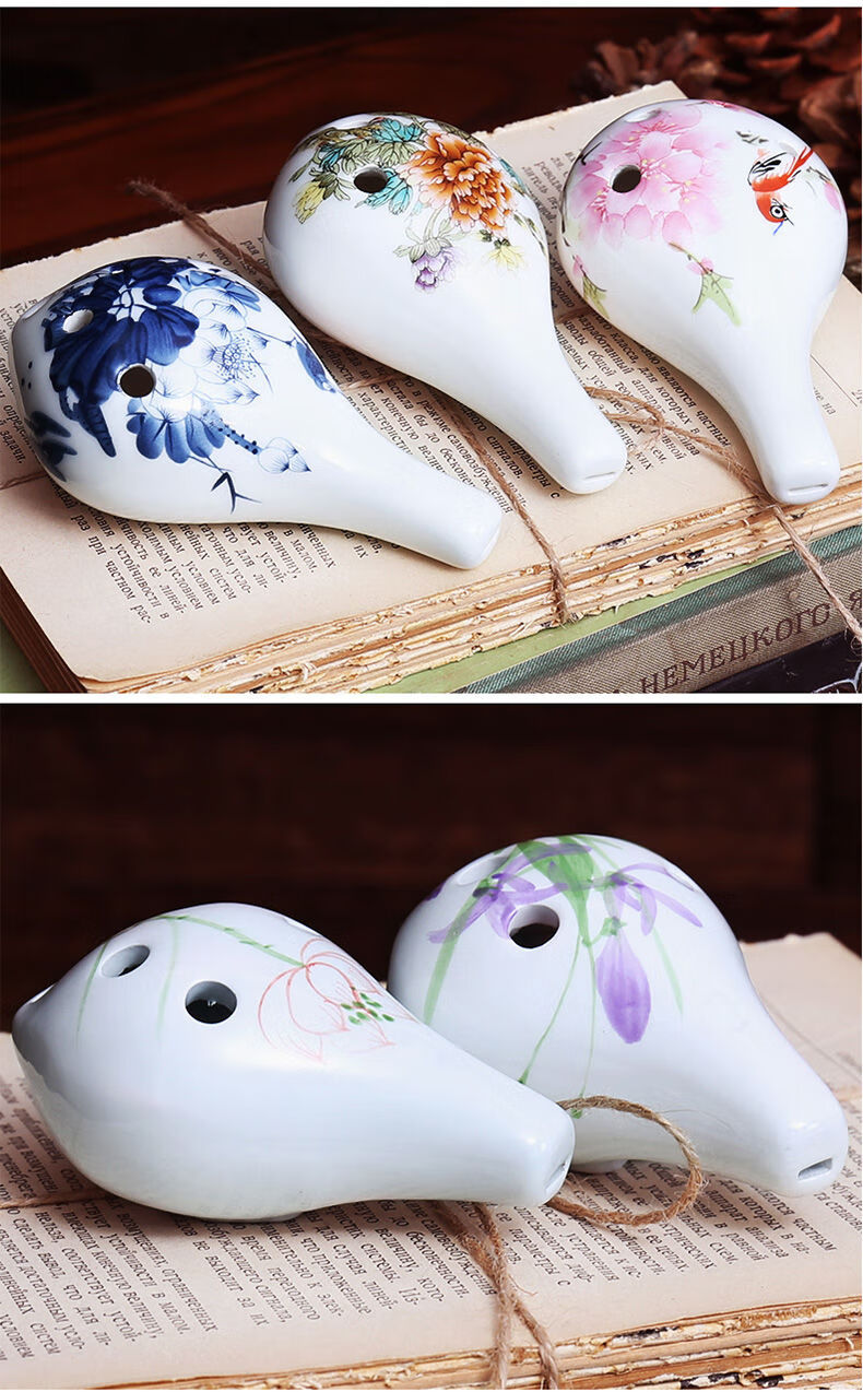 6孔c古风陶笛学生女小号乐器大全古代初学者入门笛子定制款莺歌蝶舞