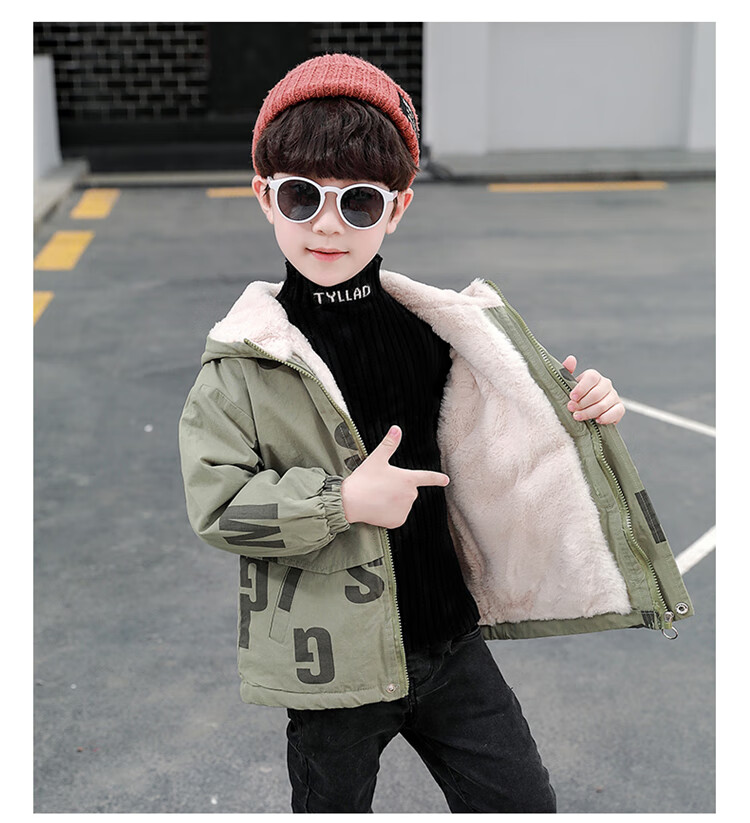 迪士尼童装男童加绒加厚外套秋冬装2021新款儿男孩洋气小童时髦衣服潮