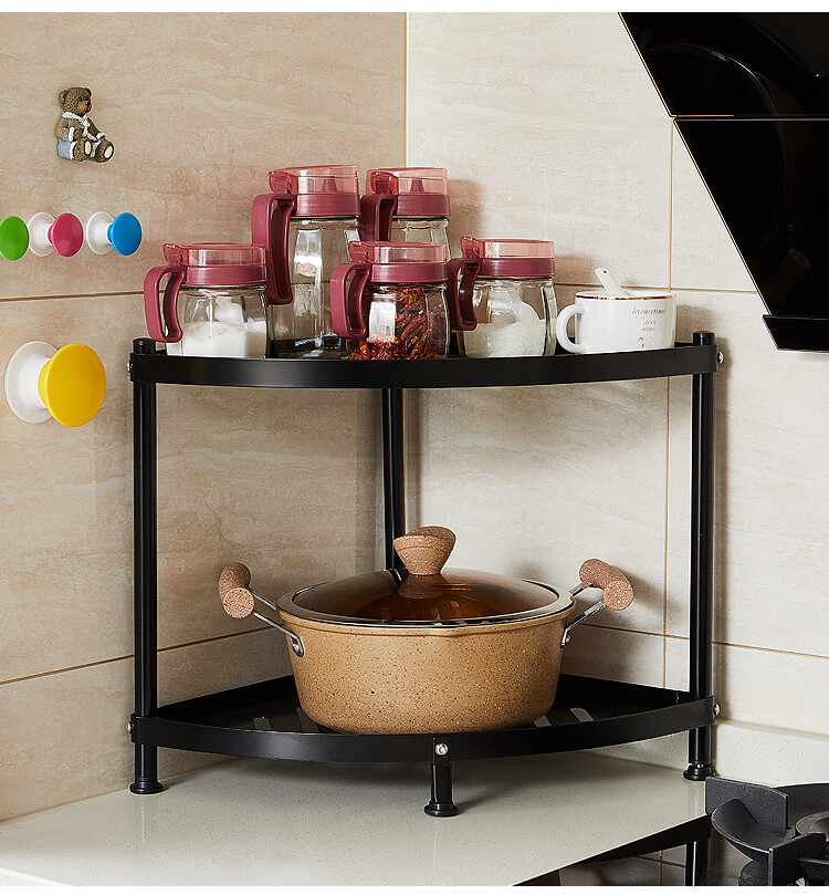 304不锈钢厨房三角间置物架放锅架子落地拐卫生浴室收纳脸盆转角三层