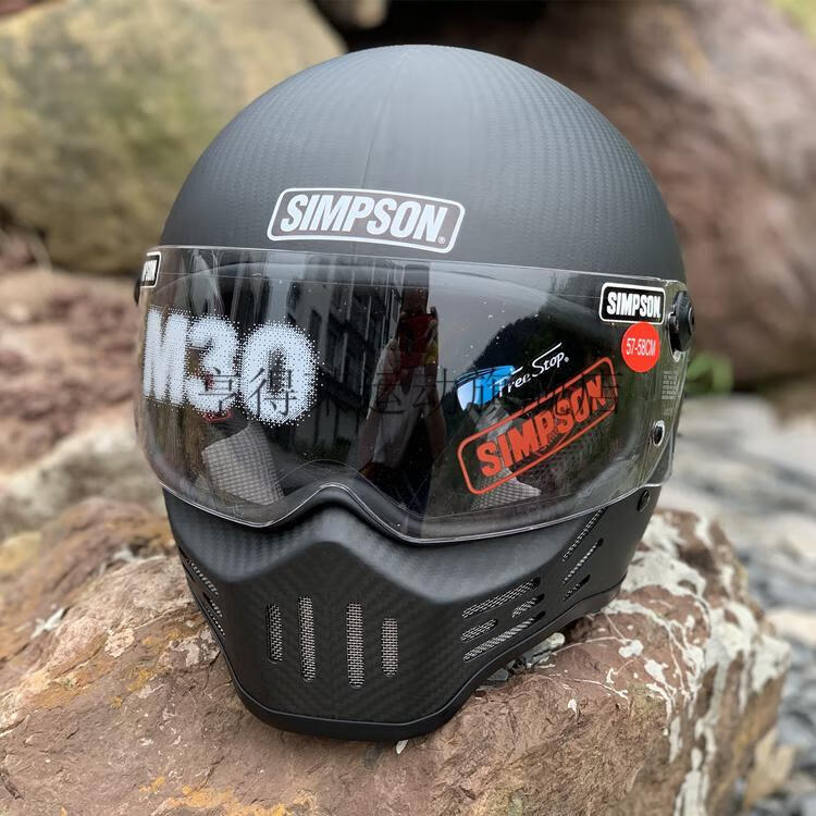 美国进口 辛普森头盔 现货辛普森simpson m30复古哈雷头盔印第安碳
