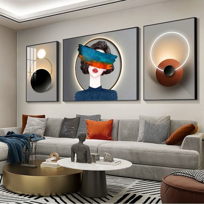 精选轻奢客厅装饰画现代简约人物抽象壁画沙发背景墙大气晶瓷挂画北极