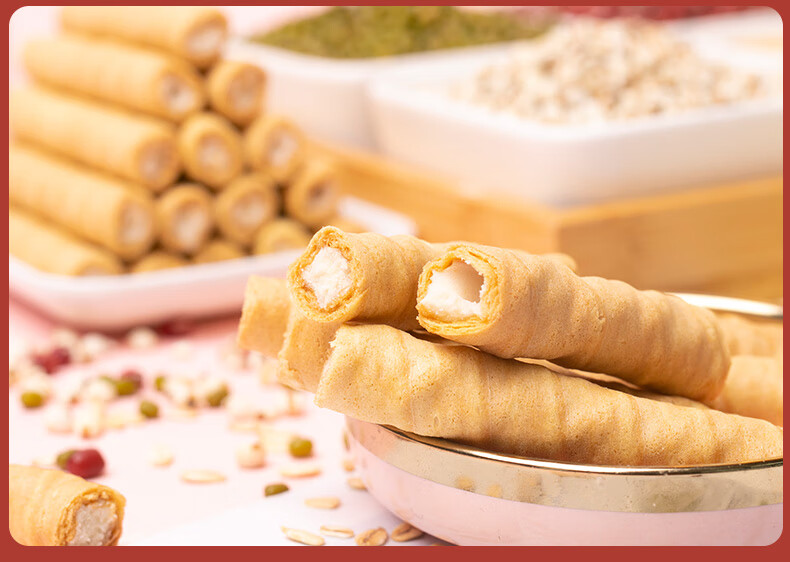 旺旺夹心蛋卷花生味500g散装蛋蛋卷儿童饼干夹心卷零食年货 【夹心