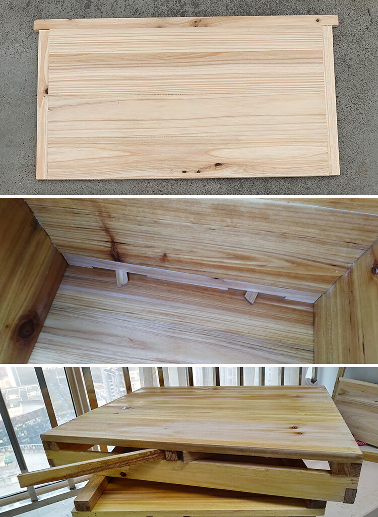 新式中蜂蜂箱小型七框诱蜂桶标准杉木煮蜡蜜蜂箱全套养蜂土蜂密箱