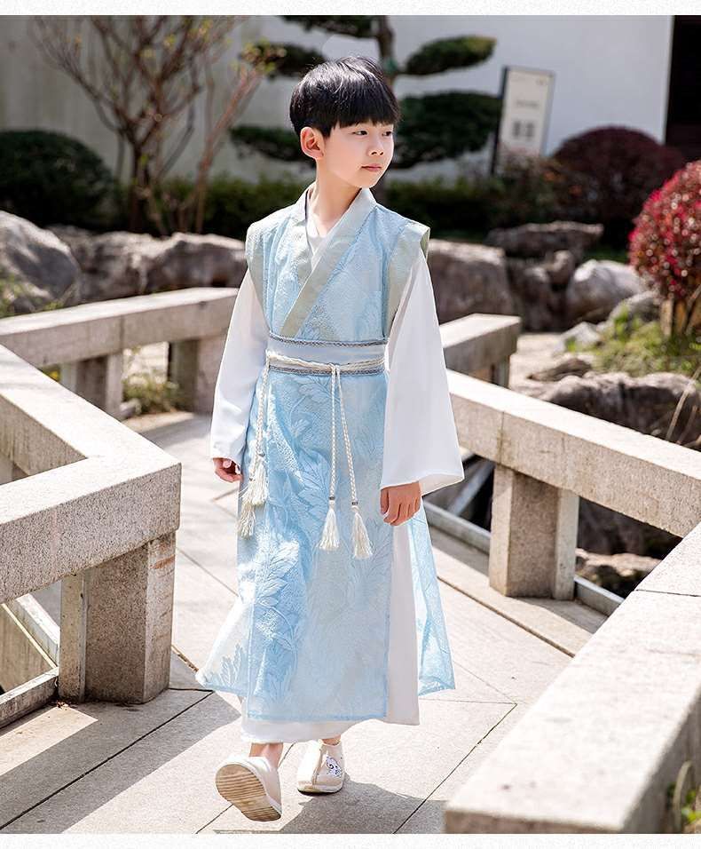 咕咕爱儿童汉服男童夏季薄款古装少爷国学服公子装唐装演出服中国风