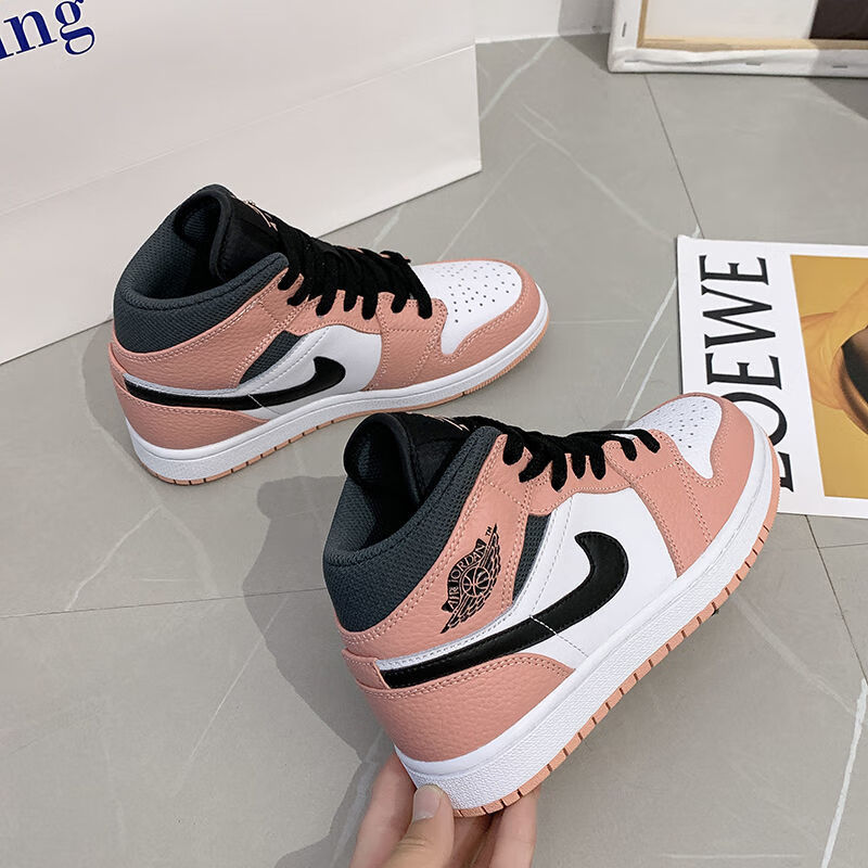 耐克aj1mid乔1中帮巴黎灰蓝黑紫韩版百搭男女学生休闲板鞋852542-105