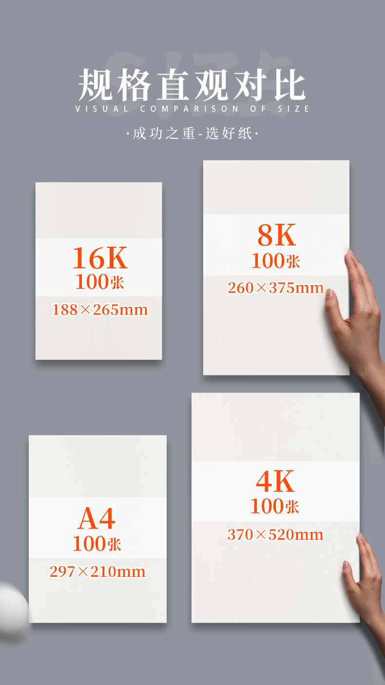 4k加厚画纸水粉绘画油画美术生a3画画纸8k四开八开的白纸大a4本速写