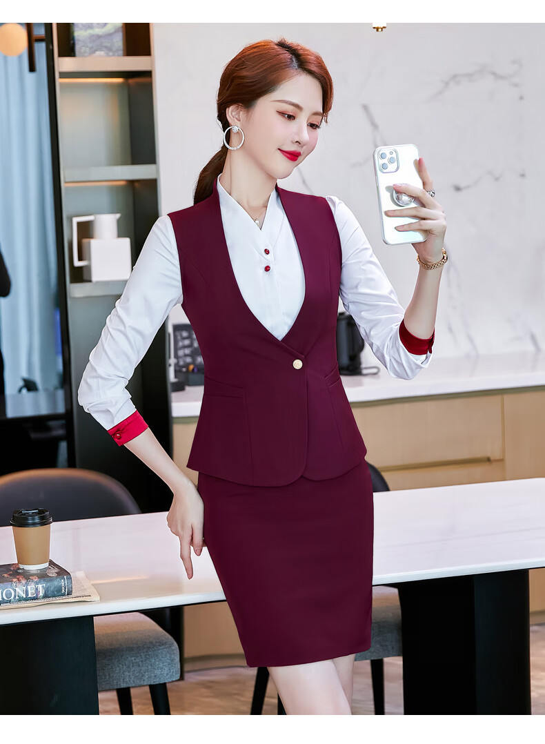 酒店前台接待礼宾制服职业装西装套装女正装酒店前台工装物业客服售楼