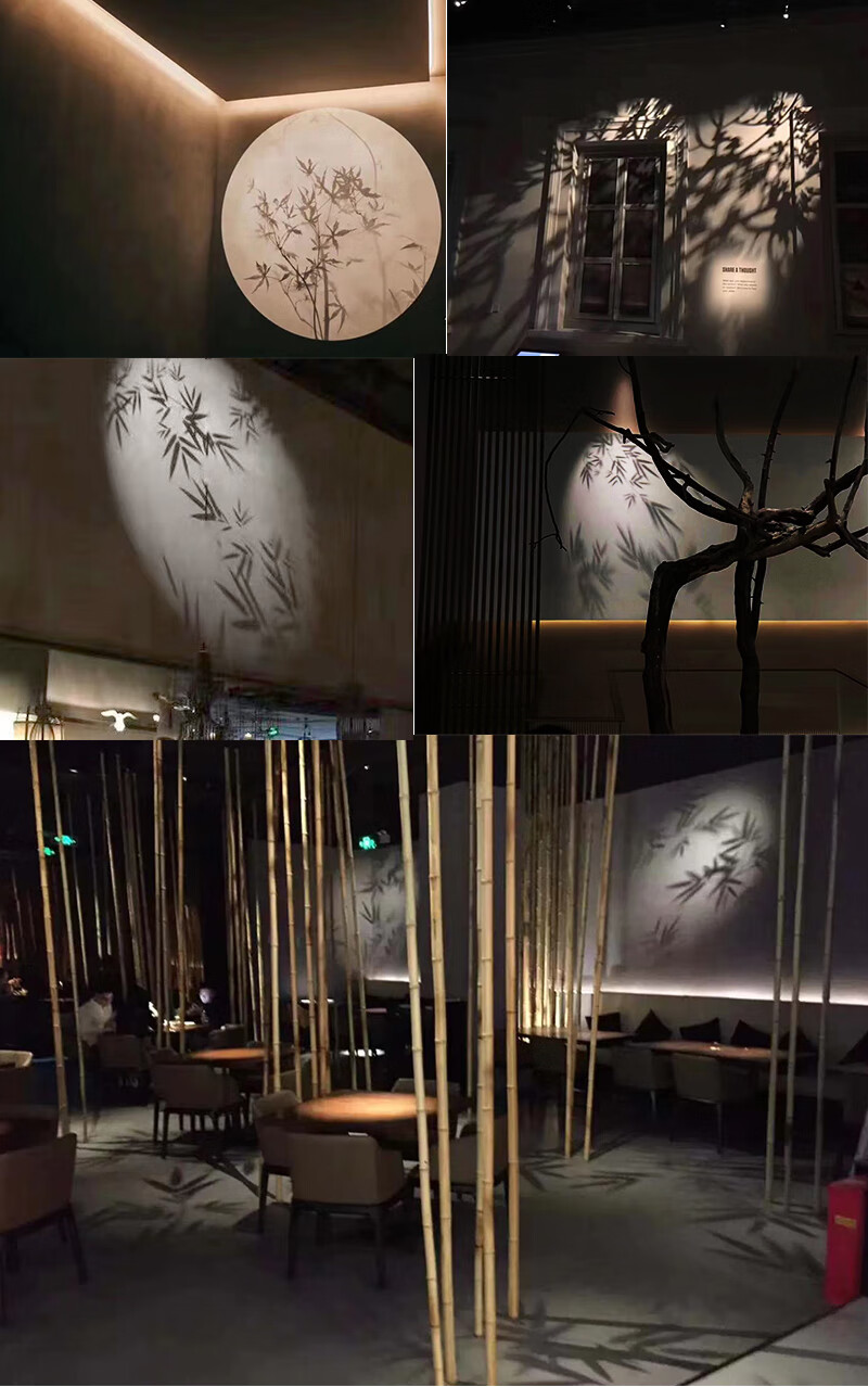 投影灯背景墙北欧幸运鱼投影灯射灯客厅背景墙led天花过道酒店竹影