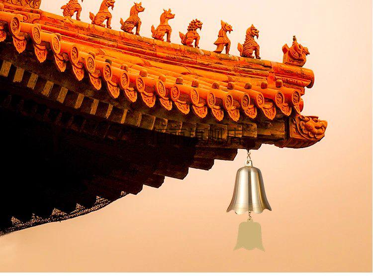 风铃中国风 超大道铃铜制中国风院子飞檐风檐角钟楼铜铃铛大号铜风铃