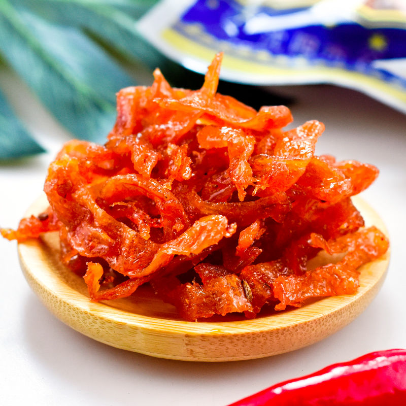 素干煸鱿鱼丝辣条8090后童年怀旧零食香麻辣素食素肉吴氏高丽素干煸