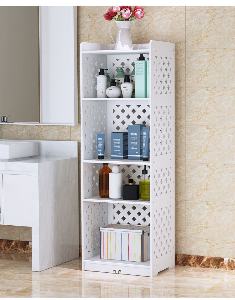 卫生间储物柜浴室收纳架落地置物架厕所收纳柜马桶窄边柜洗手间4层长