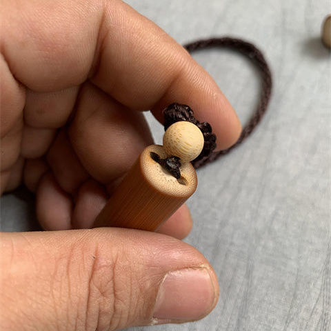 雕刻玉竹文玩竹子实心玉竹手把件高抛光高密度红皮老料 百家姓 3cm长