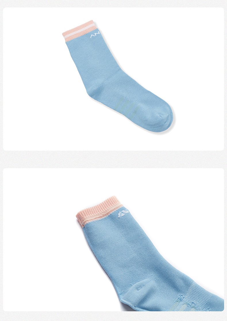 安踏儿童袜子女童长袜2021年新款中大童运动袜子粉色1l