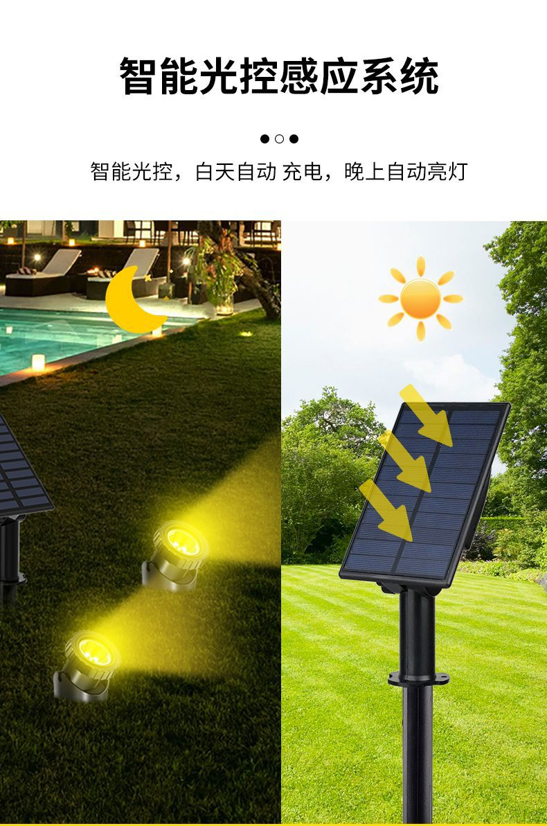 太阳能鱼缸灯太阳能水下led鱼池灯水底灯景观灯七彩灯防水水景灯喷泉