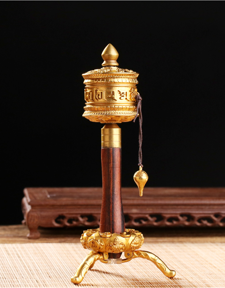 手摇转转经筒 尼泊尔工艺六字真言大明咒藏式法器转经筒大号摆件钜惠