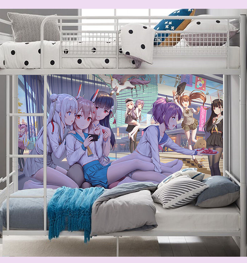 蓝桂动漫墙贴高清二次元猫娘海报可爱学生宿舍卧室超大壁画贴纸自粘画