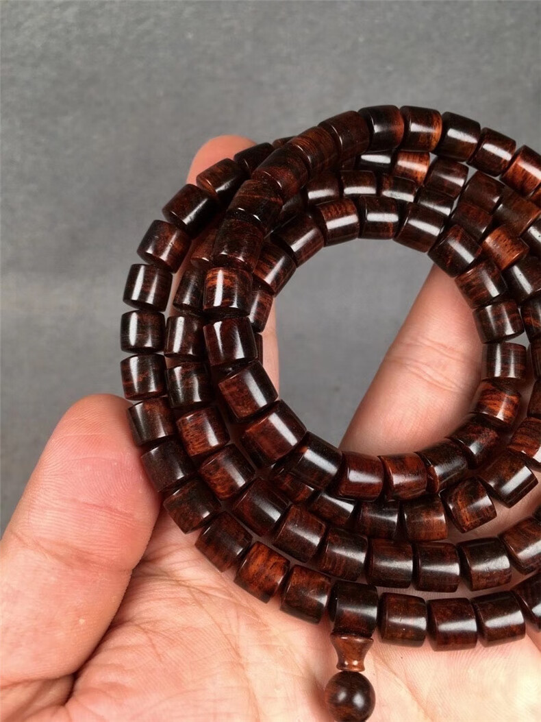 京品优选捡漏海南8mm桶珠多圈手链男女款佛珠海黄108颗手串文玩念珠木