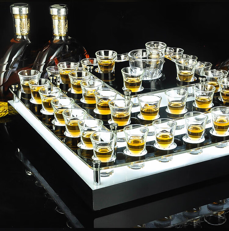 ktv酒吧用品发光鸡尾酒杯架44孔红酒白酒洋酒杯架子亚克力44孔酒架