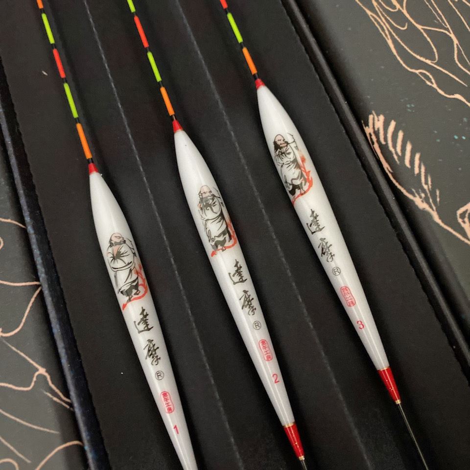 【京选优品】达摩浮漂套装孔雀羽浮漂绘雅赏纪念手作孔雀羽鱼漂套装