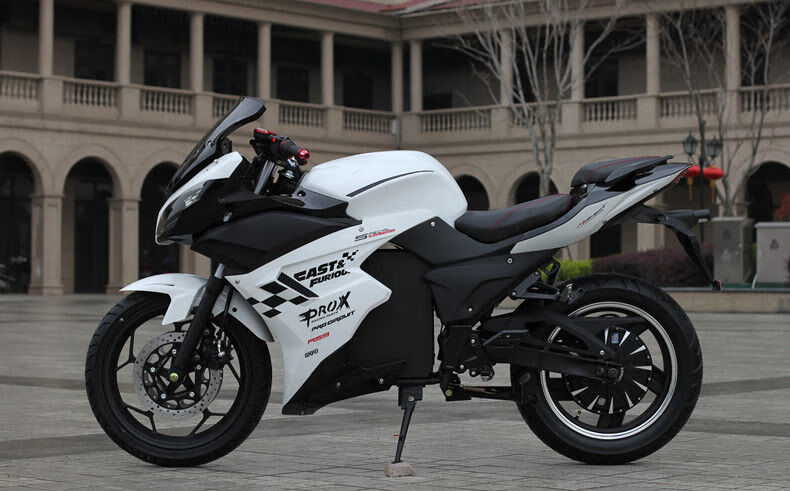 电动摩托车跑车地平线电动车跑车s款电摩公路赛新国标可上牌街车蓝白