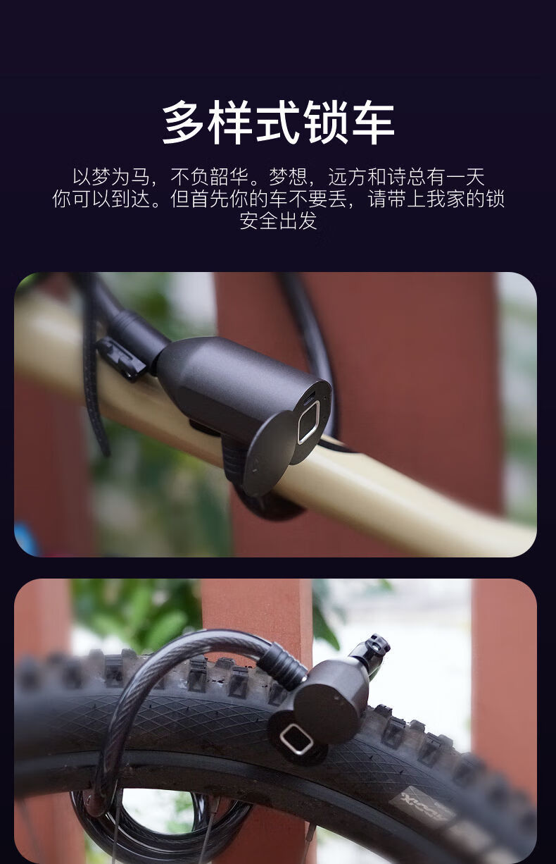 自行车指纹锁防盗锁链条摩托车单车密码钢丝电瓶车锁车神器单指纹20枚