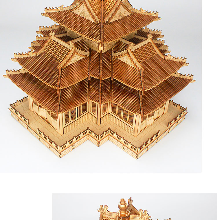 故宫角楼紫禁城中式复古建筑木模型成品拼装全斗拱榫卯摆件 故宫角楼