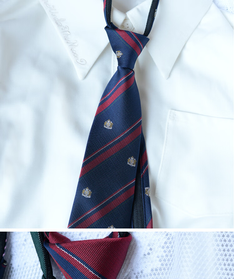 青衣麻相免打结制服男女领带学院风衬衣配饰帅气日系校服潮条纹深蓝