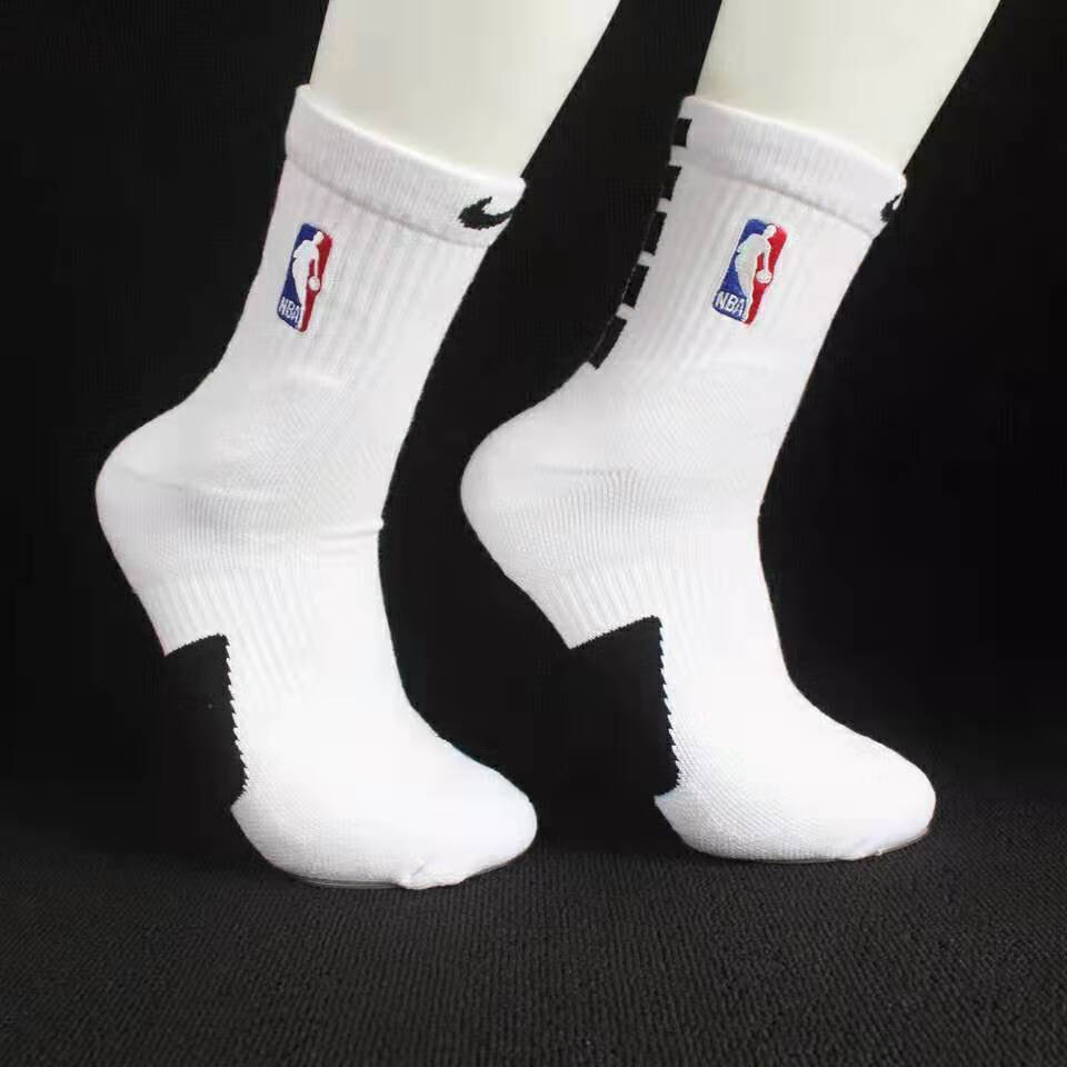 篮球袜nba19款中筒加厚防滑实战精英级高帮训练耐磨毛巾底运动袜19黑