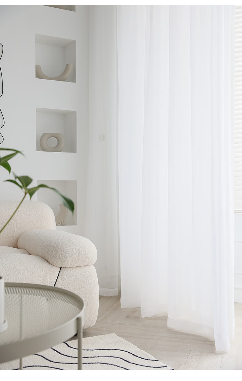 网纱窗帘薄纱纱帘窗帘白沙薄纱窗纱蕾丝网纱纱幔飘窗阳台沙帘白色透明