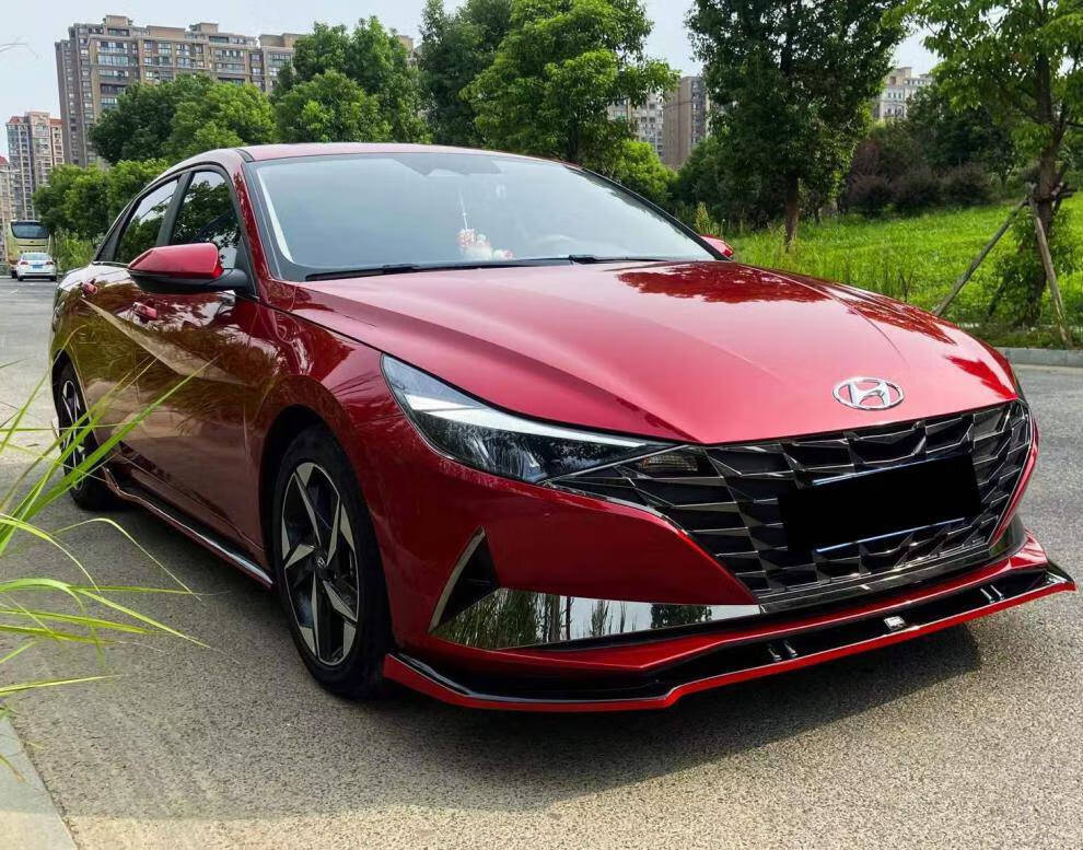 适用于21款现代七代伊兰特前铲北京一体式后扰流改装包围后唇前唇侧裙