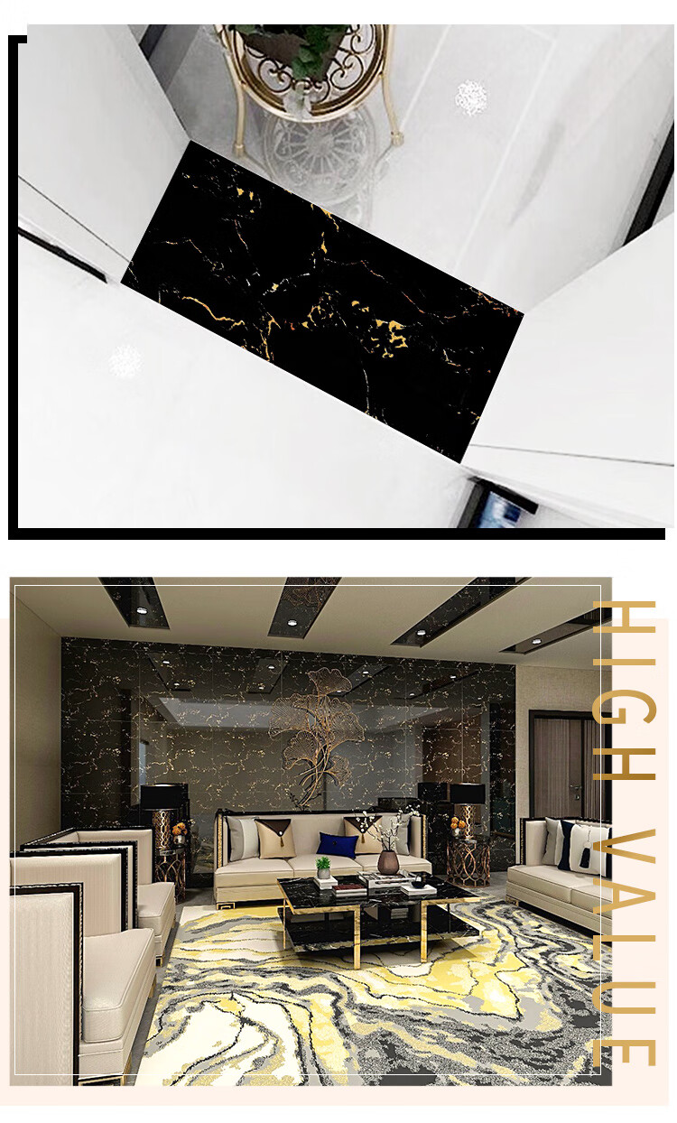 门槛石踢脚线100x800波导线客厅瓷砖黑金花600x900加工梯步砖门坎咨询