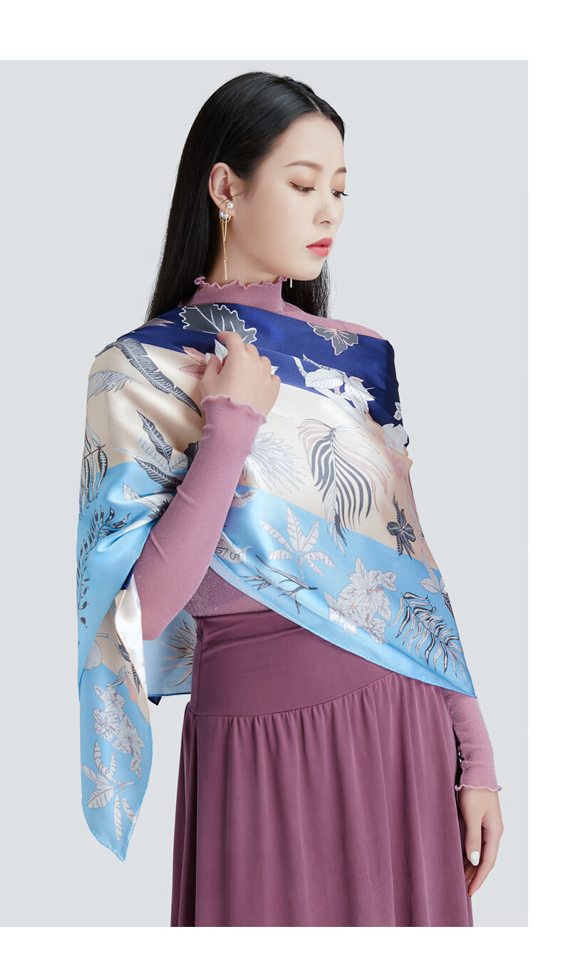 绣娘丝绸2022春夏新款真丝丝巾长巾桑蚕丝围巾女冬季百搭新款披肩送礼