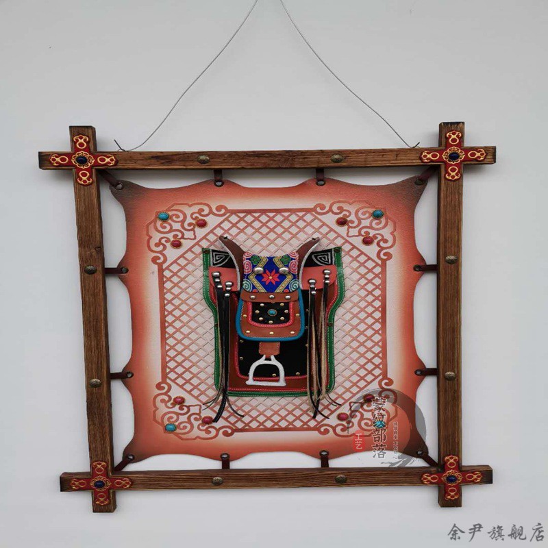 2022蒙古装饰品蒙古皮画蒙古元素成吉思汗装饰画蒙古包饭店墙壁画立体
