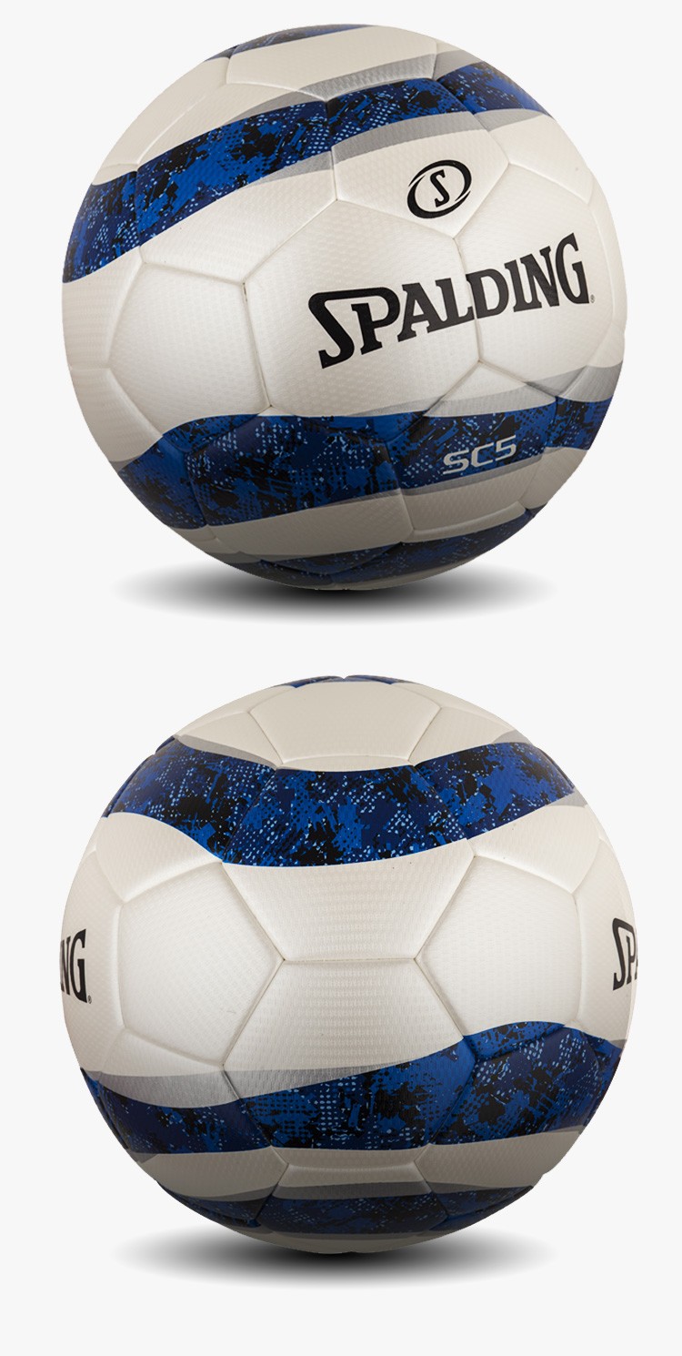 斯伯丁足球5号机缝比赛足球成人儿童比赛训练入门足球蓝橘拼色64968y