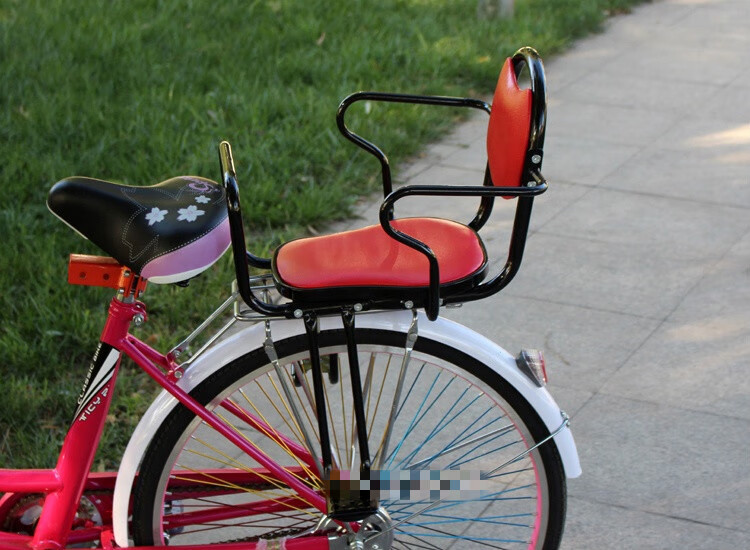 电动自行车儿童座椅后置小孩学生宝宝安全后座加厚加宽棉雨棚防风黑色