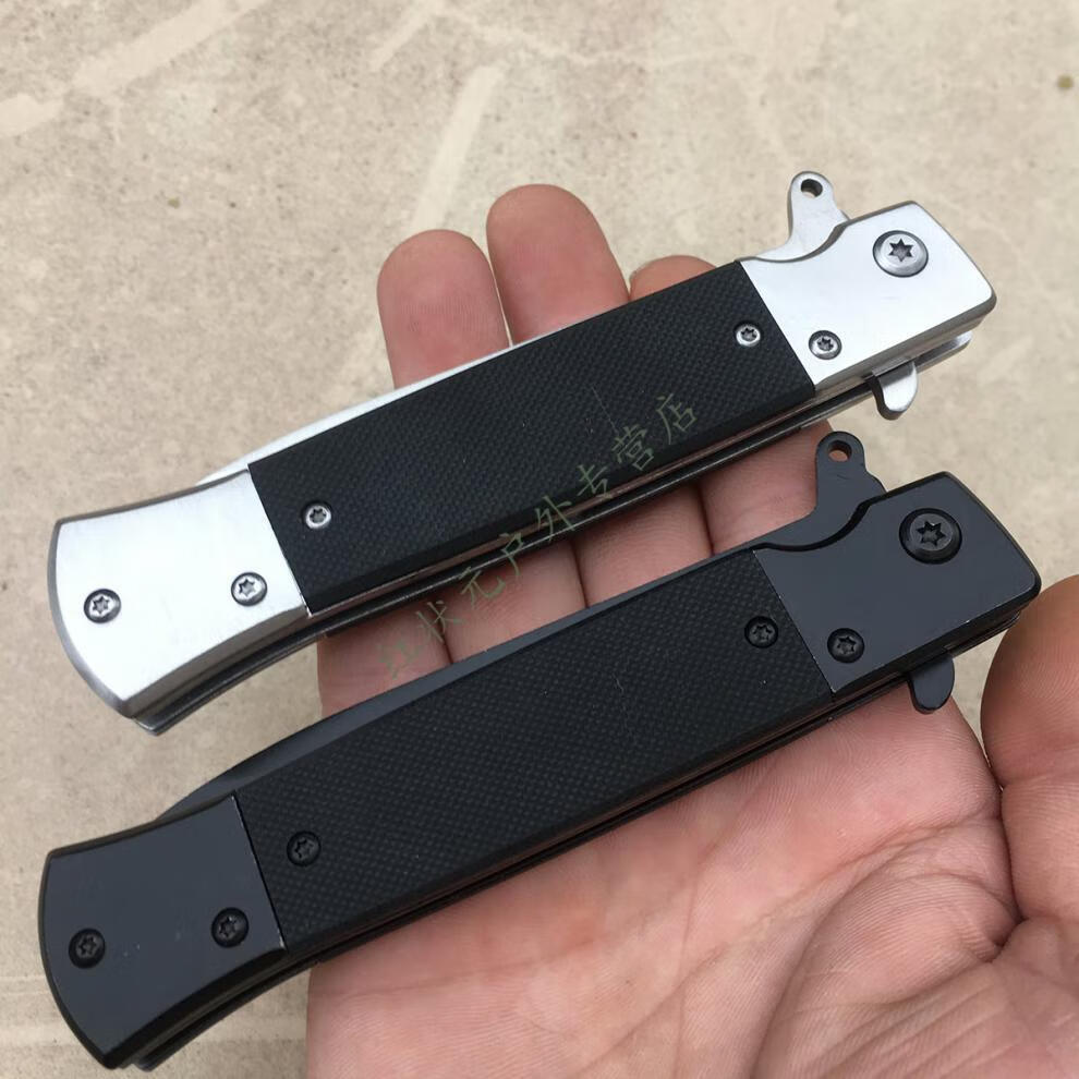 同款防身兵器库直出弹簧伸缩刀防身自弹刀弹跳按钮式弹簧折叠防身防卫