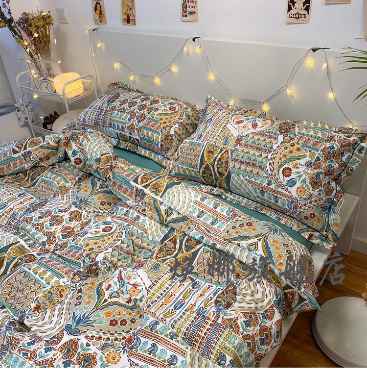 毕加索家纺四件套夏季旧城 retro 波西米亚风四件套 复古民族风斜纹