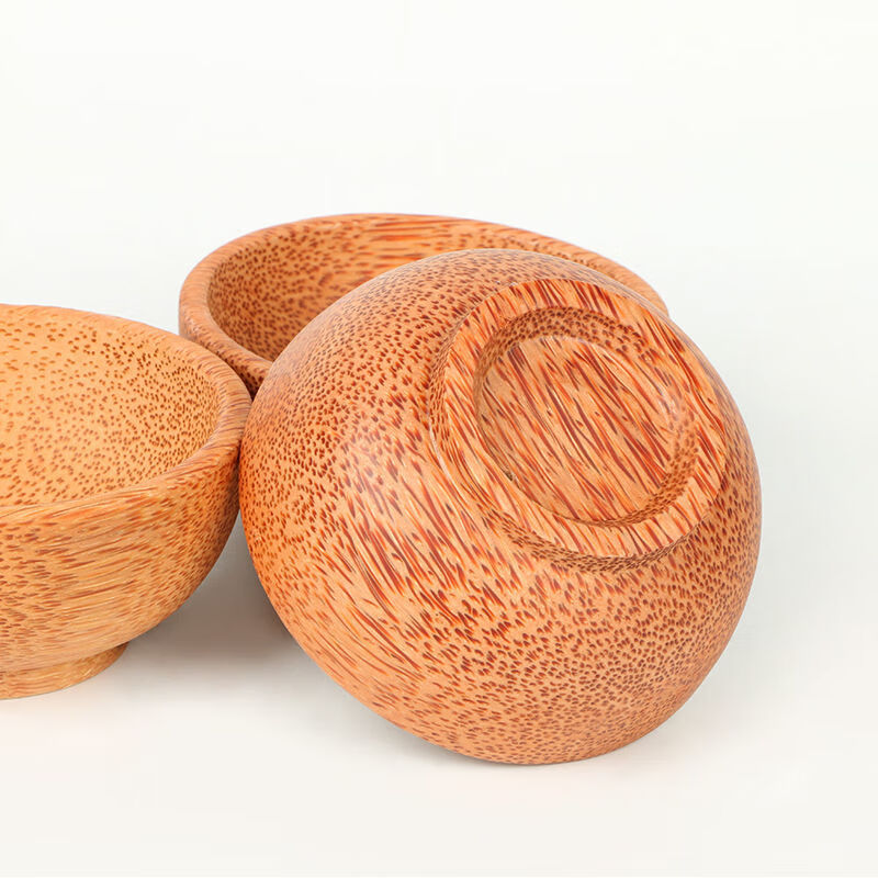 天然老椰子木碗饭碗椰壳椰树原木实木质碗厨餐用品家庭餐具耐摔碗简奈