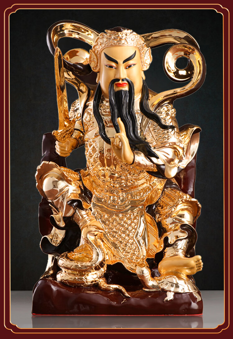 真武大帝神像 铜雕武当山真武大帝神像供奉道教玄武祖师爷真武祖师