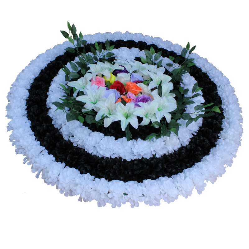 奠字花圈 绢花菊花圈清明花1.