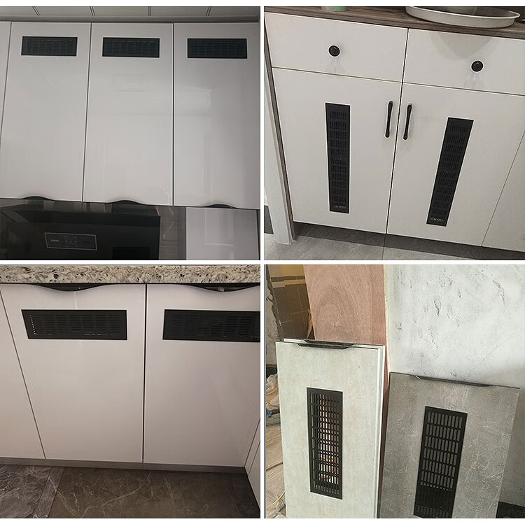 橱柜通风口铝合金方形透气网鞋柜透气孔榻榻米柜门出风口百叶窗梦动